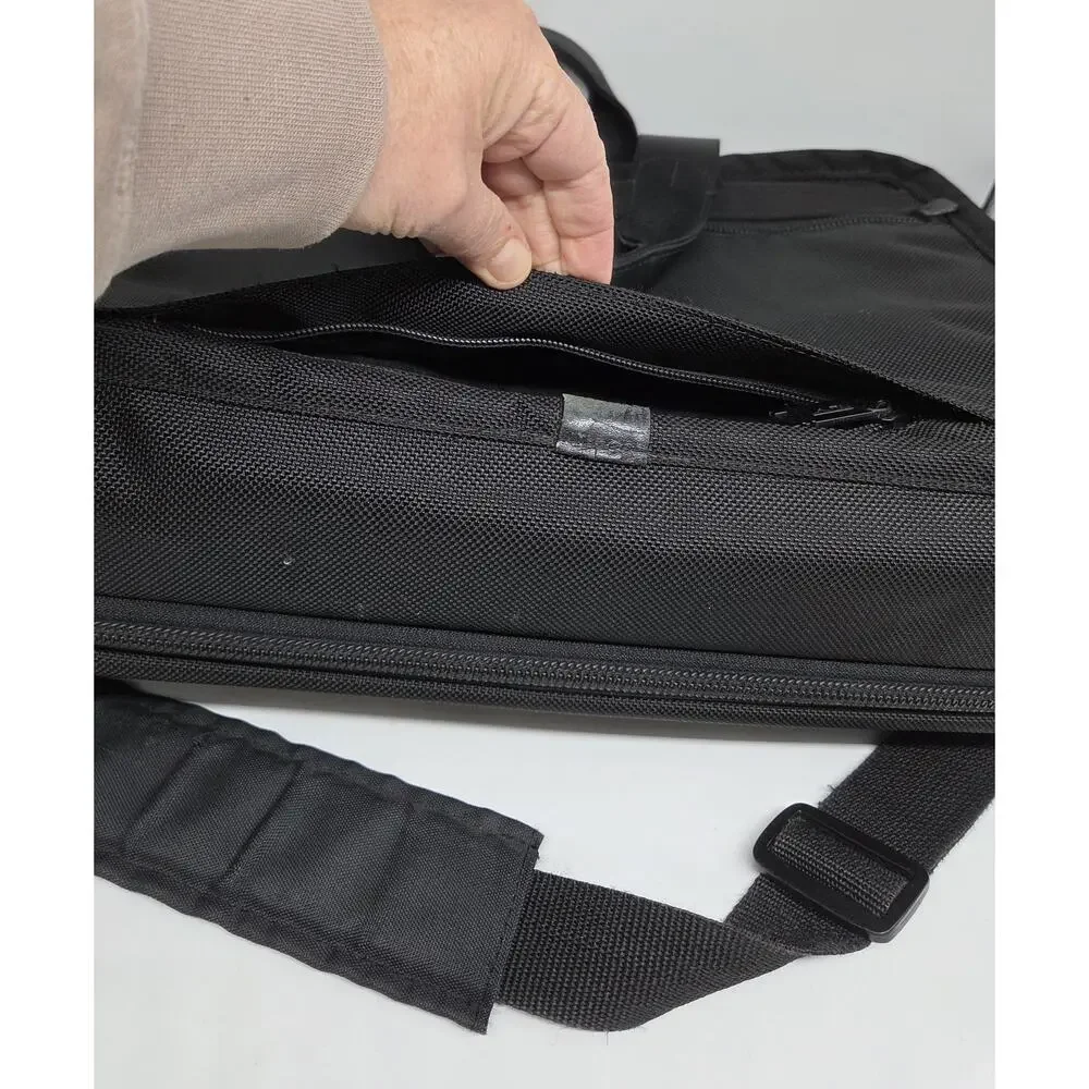 Tumi Alpha Briefcase 26141DH Black Ballistic Nylon Organizer Bag w/Laptop Sleeve